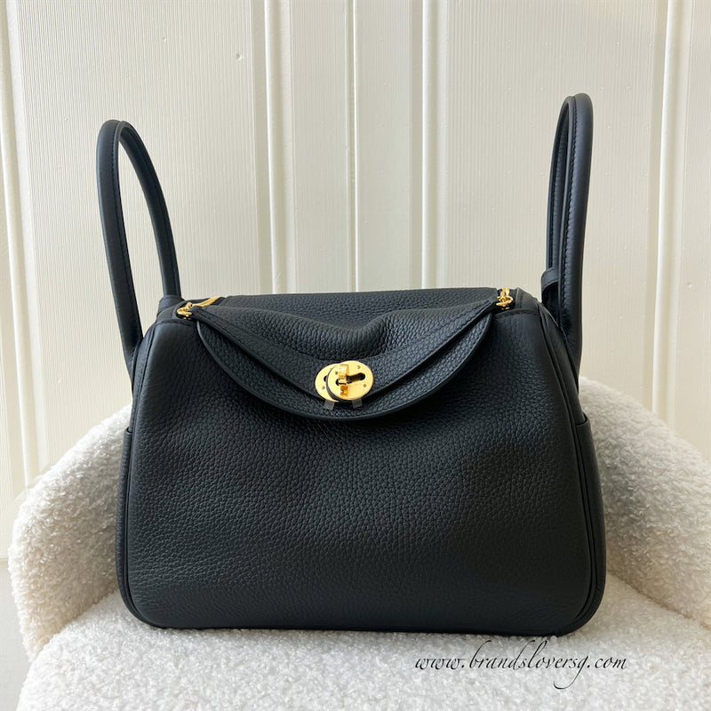 Hermes Lindy 26 in Black Clemence Leather GHW