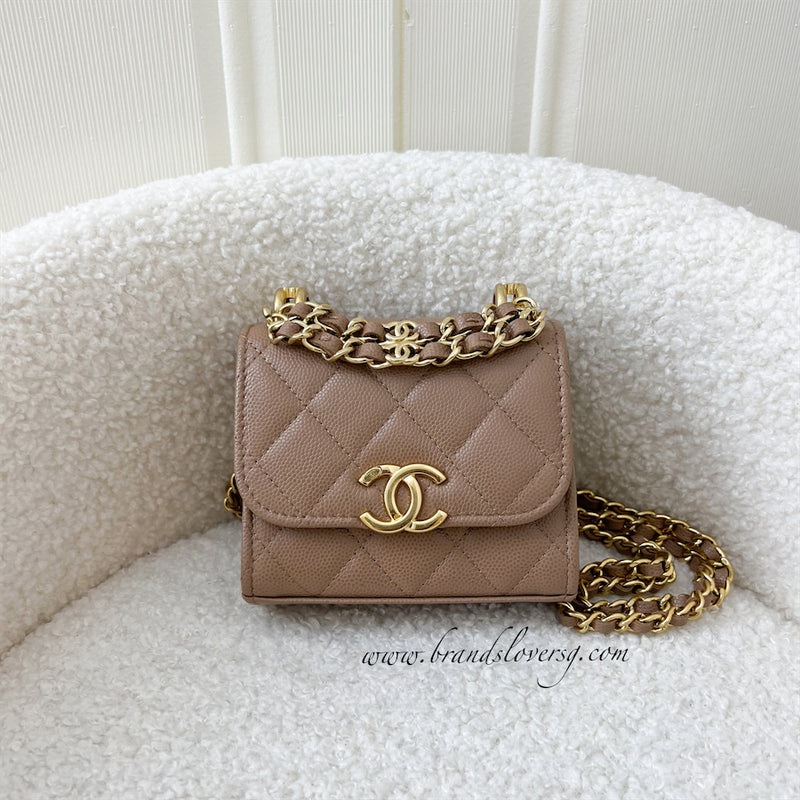 Túi Chanel 22B Flap Phone Holder Clutch With Chain đen gold lambskin best  quality