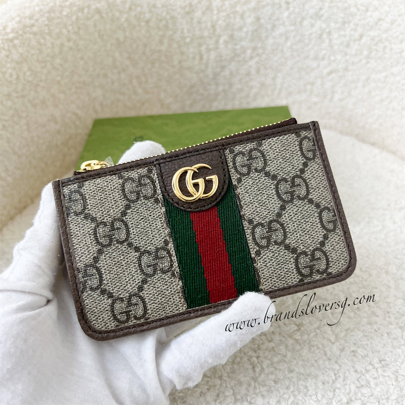 Gucci Ophidia GG Supreme Cardholder in Canvas GHW