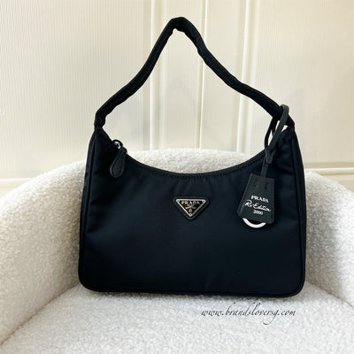 Prada Re-Edition 2000 Shoulder Bag in Black Nylon and SHW
