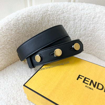 Fendi Regular Strap in Black Leather GHW