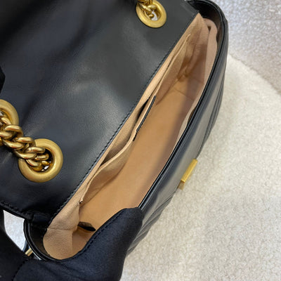 Gucci Mini Marmont Flap in Black Calfskin AGHW