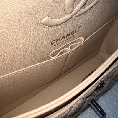 Chanel Small Classic Flap CF in Beige Caviar SHW