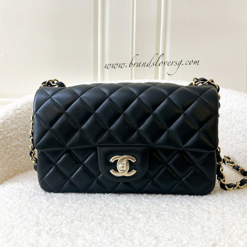 Chanel Mini Rectangle Classic Flap in Black Lambskin LGHW