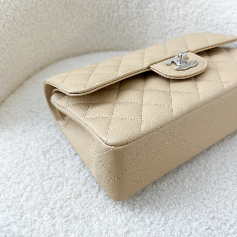 Chanel Small Classic Flap CF in Beige Caviar SHW