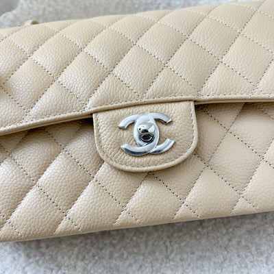 Chanel Small Classic Flap CF in Beige Caviar SHW