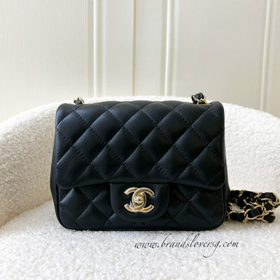 Chanel Classic Square Mini Flap in Black Lambskin LGHW
